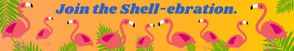 Join the Shell ebration Flamingo Banner